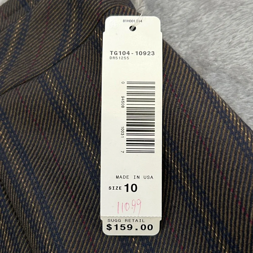 Pendleton Womens 10 Virgin Wool Pencil Skirt Brown Stripe Made in USA NWT